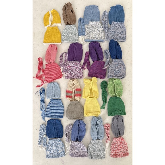 43 PC LOT Vintage Barbie Hand Crocheted Knit Handmade Clothes Mommy Made Outfits